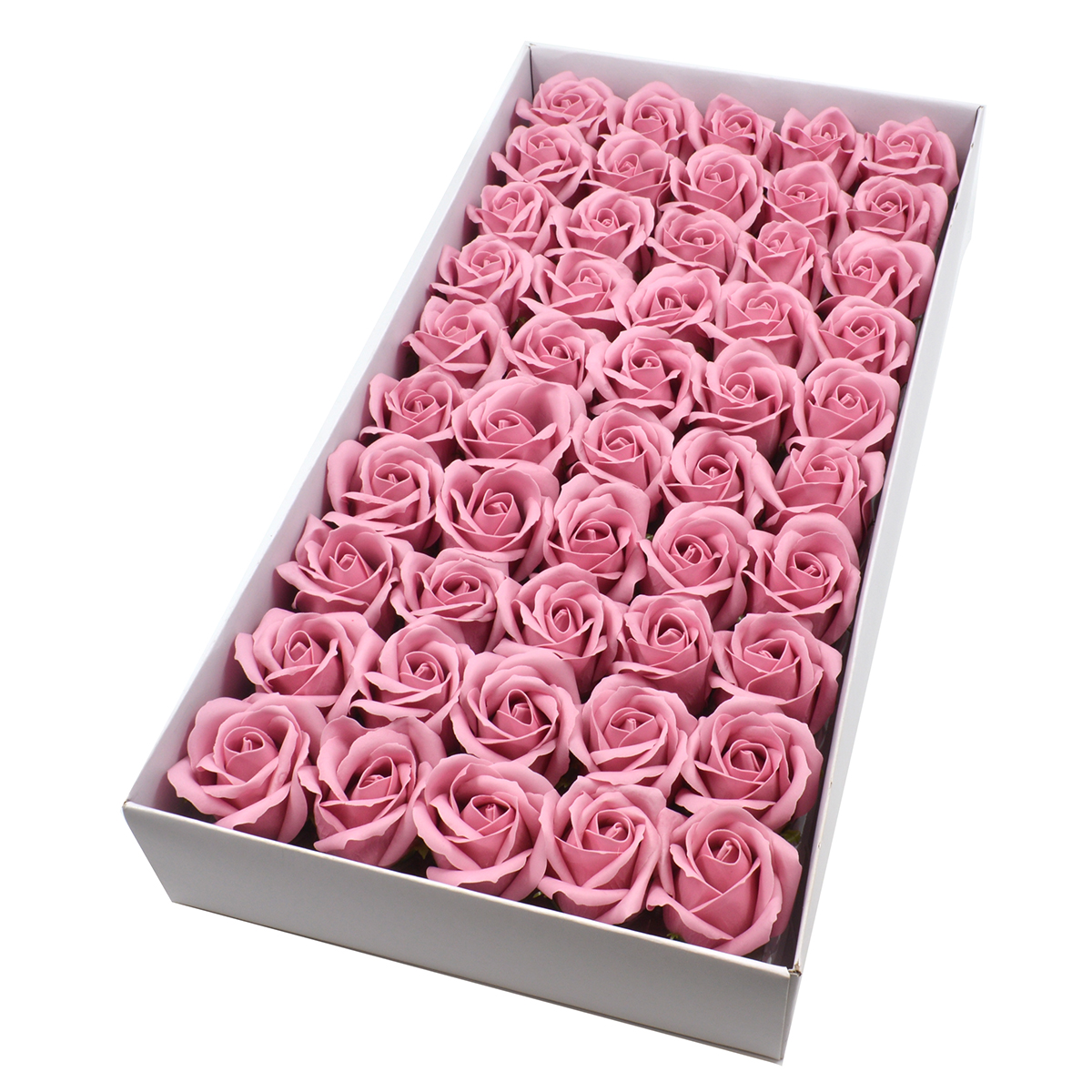 Set di 50 rose di sapone profumate, vero tocco, rosa polverosa AFO -  AmbalajeFloriOnline.ro